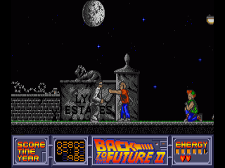 Back to the Future II back cover for Amiga